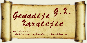 Genadije Karalejić vizit kartica